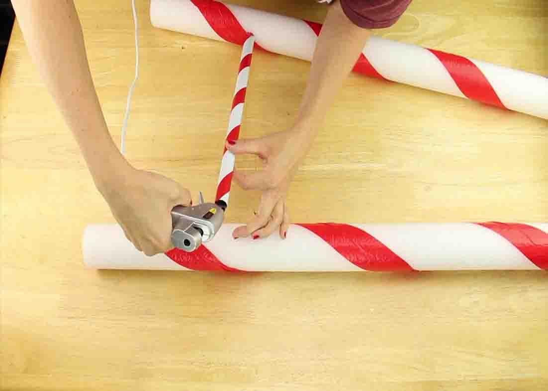 Putting the rung of the DIY peppermint ladder