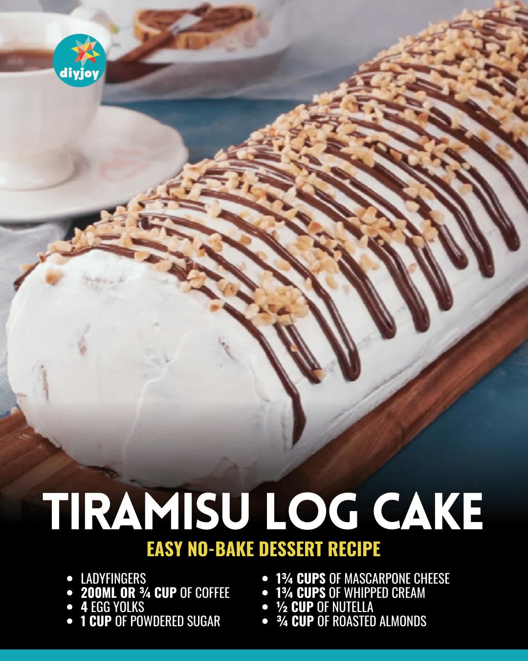 Easy-To-Make Tiramisu Log Cake