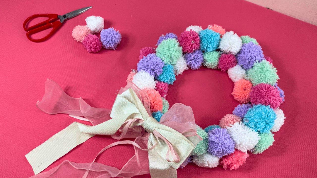 Easy DIY Pom Pom Wreath