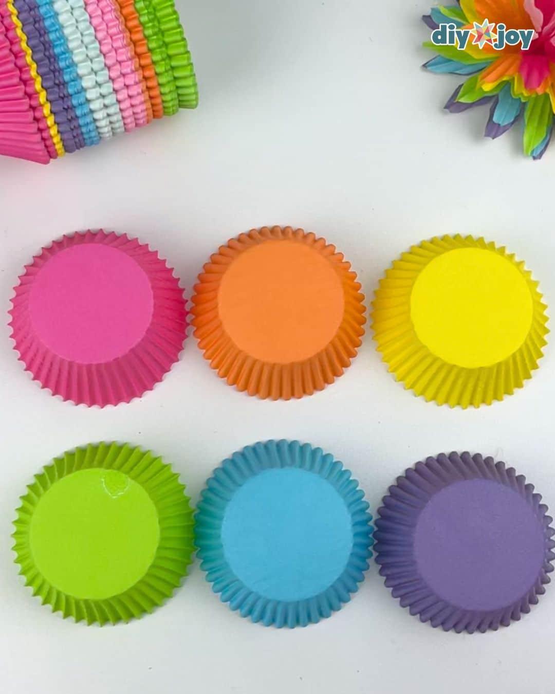 Easy Paper Flowers Cupcake Liners — stack