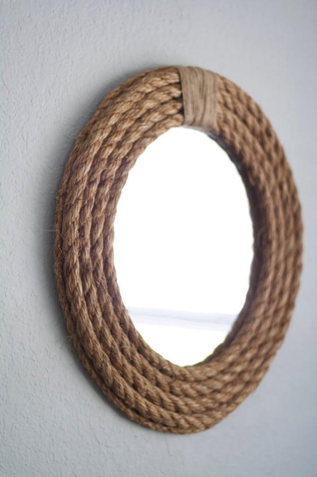DIY Rope Mirror, a statement design element, simple enough for a first attempt at the idea and a keepsake worth handing down