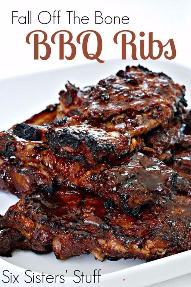 Best Barbecue Recipes - Fall Off The Bone BBQ Ribs - Easy BBQ Recipe Ideas for Lunch, Dinner and Quick Party Appetizers - Grilled and Smoked Foods, Chicken, Beef and Meat, Fish and
