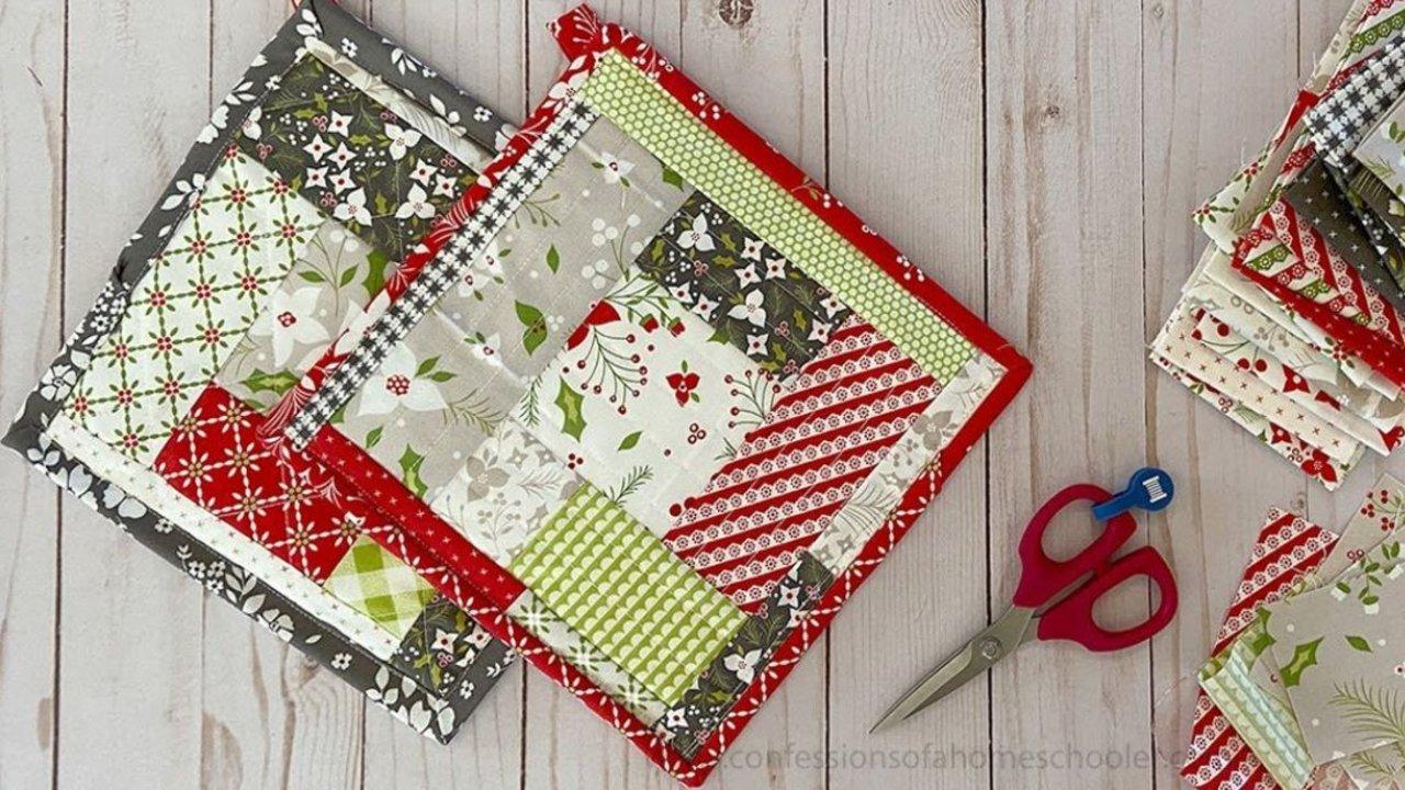 Easy Quilt As You Go Pot Holder