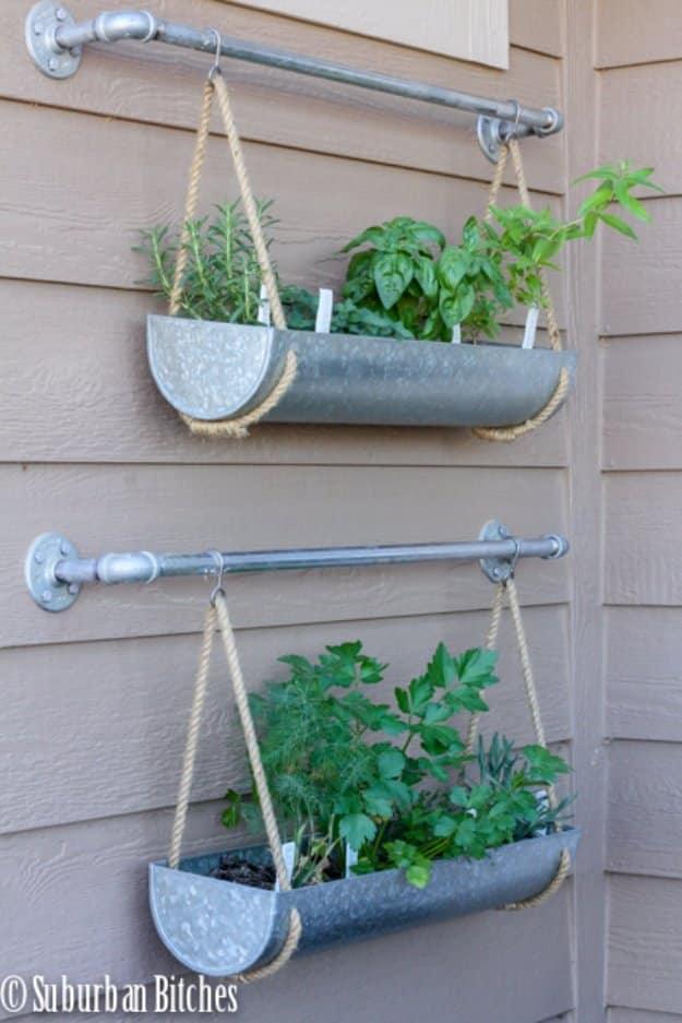Outdoor Herb Garden Using Galvanized Planters, a creative touch for a porch or garden path and it is a nice one to bookmark