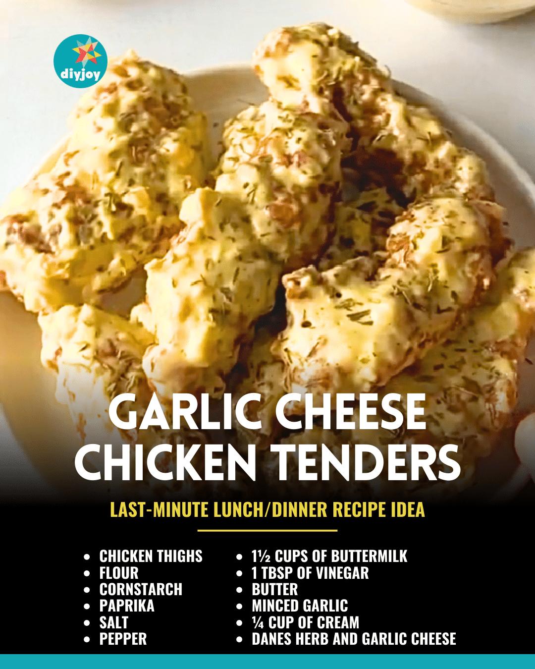 Easy Garlic Cheese Chicken Tenders Recipe