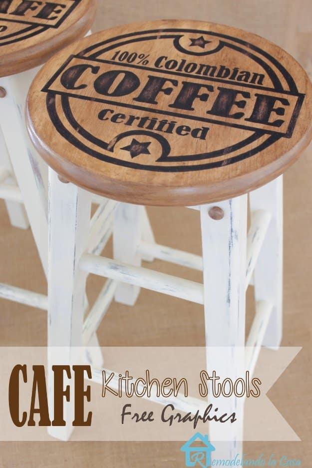 Painted Kitchen Stool, a creative kitchen decor idea worth making this weekend and a favorite pick from this roundup