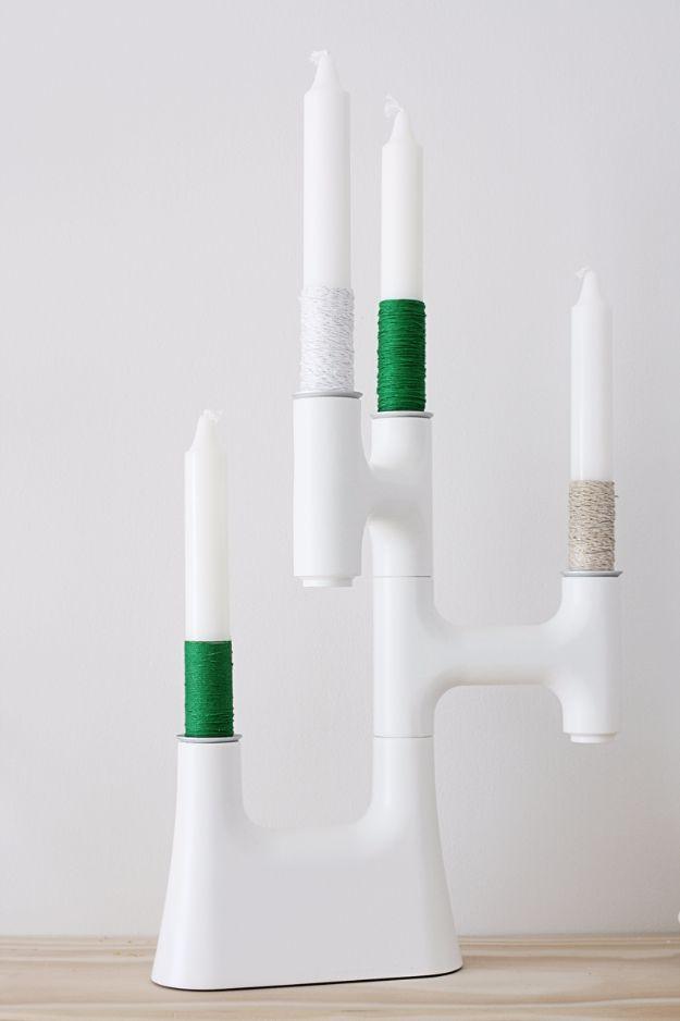 Yarn Wrapped Candles, an easy homemade candle project to try and a cozy accent for any room in the house