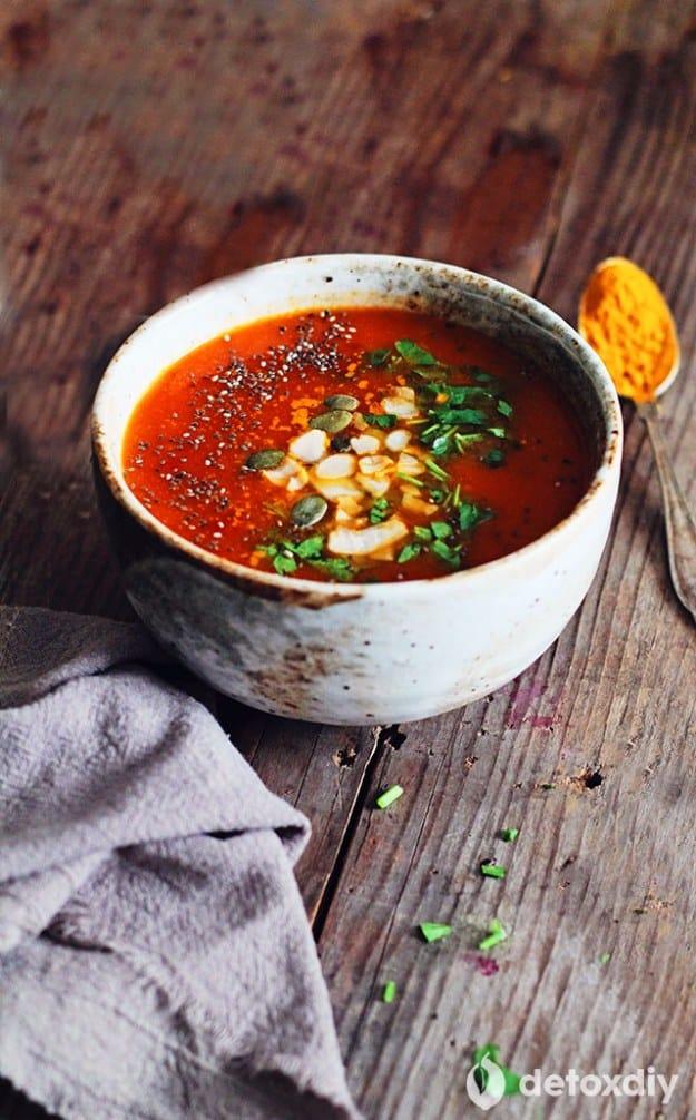 Turmeric Tomato Detox Soup, a gentle reset recipe, and comfort that beats anything from a takeout bag