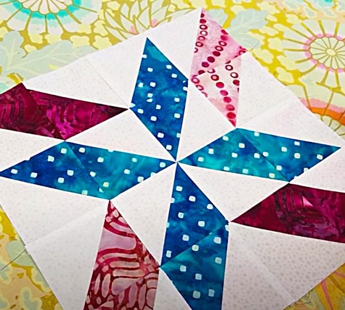 Quilt Block For A Sunburst Quilt Made From Fat Quarters