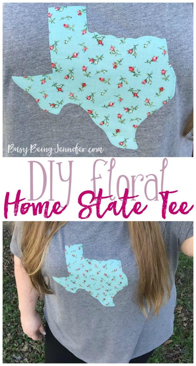 DIY Home State Tee, a creative decor idea with a hometown twist and a fun project for a college dorm or new apartment