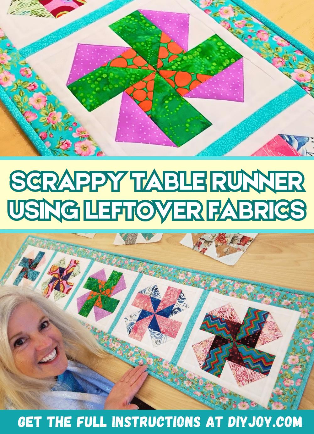 How To Make Scrappy Table Runner Using Leftover Fabrics