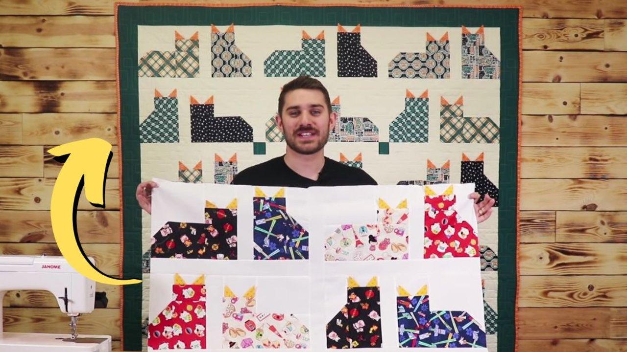Easy Floppy Ear Cat Quilt Tutorial