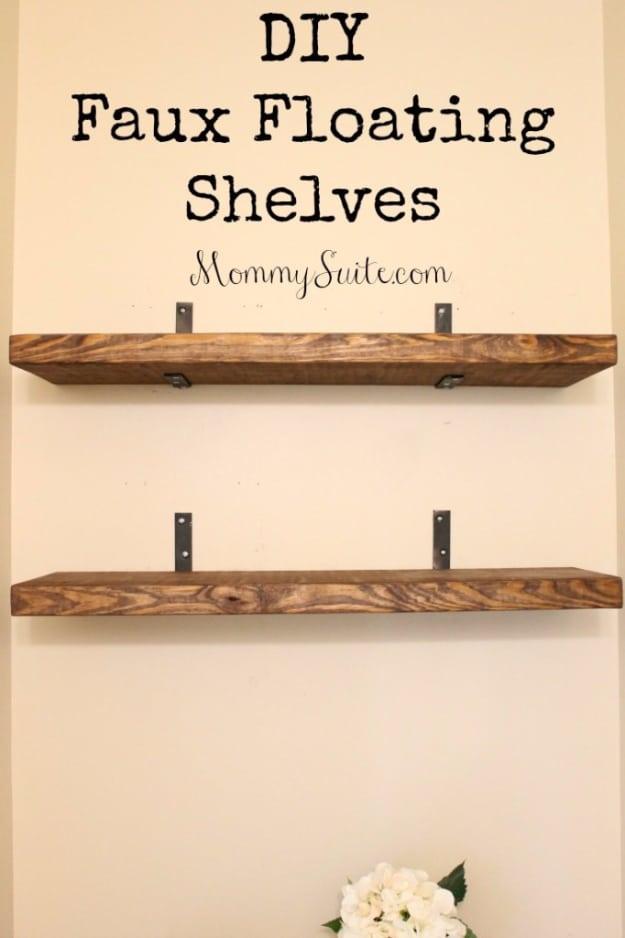 DIY Faux Floating Shelves, no special skills needed to pull this together and a detail guests always ask about