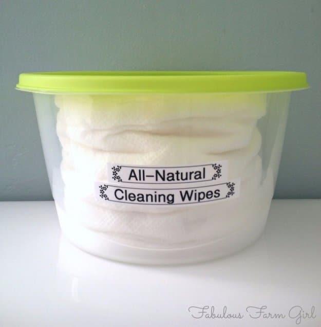 All Natural Cleaning Wipes Recipe, a natural alternative that still smells fresh and an easy pick for later