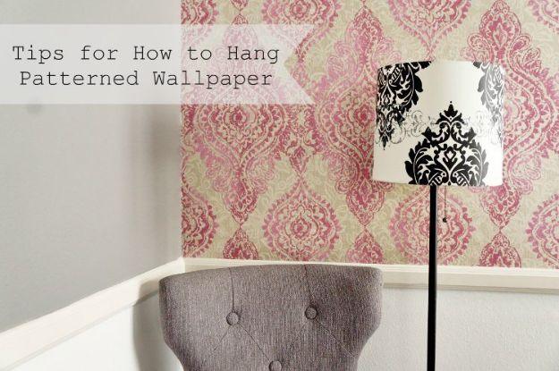 Hang Wallpaper with a Pattern, a project that comes together in an afternoon and a simple weekend project