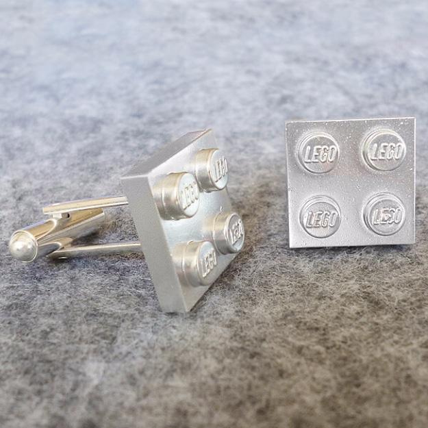 Lego Cuff Links, a handmade gift for dad, forgiving enough for a first attempt and an idea worth saving for later