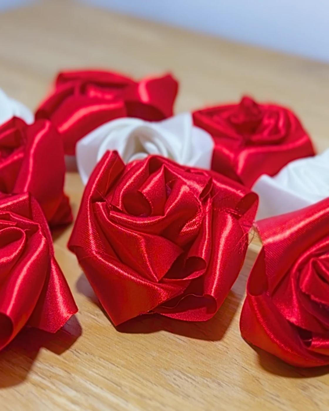 Easy 2 Minute Ribbon Rose — step 7