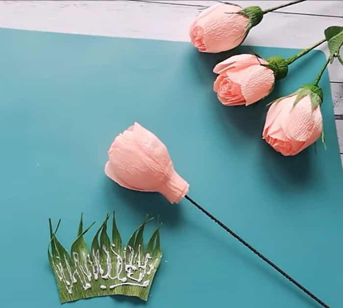 Crepe Paper Roses Tutorial Craft