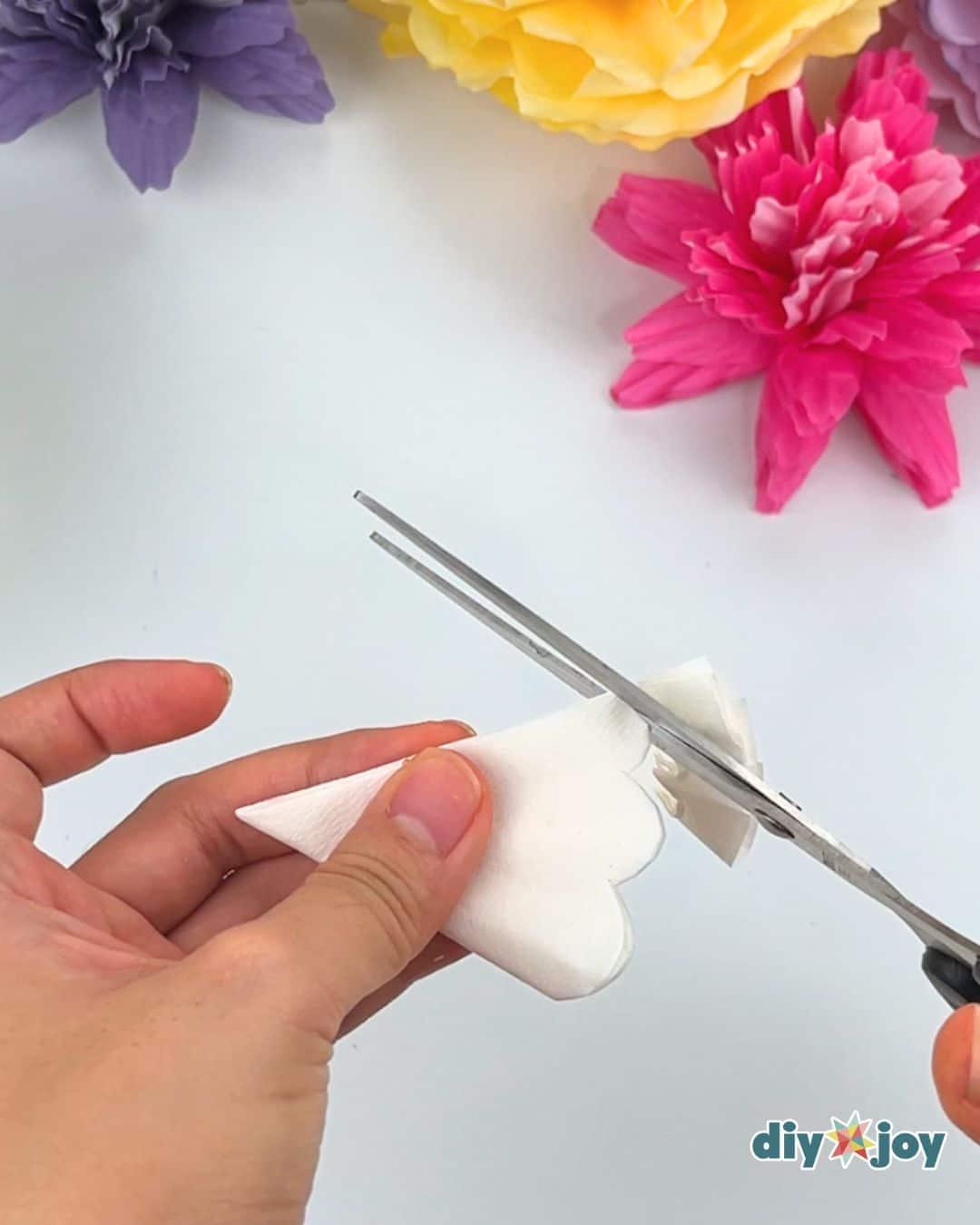 Easy Coffee Filter Flowers — shaping the petals