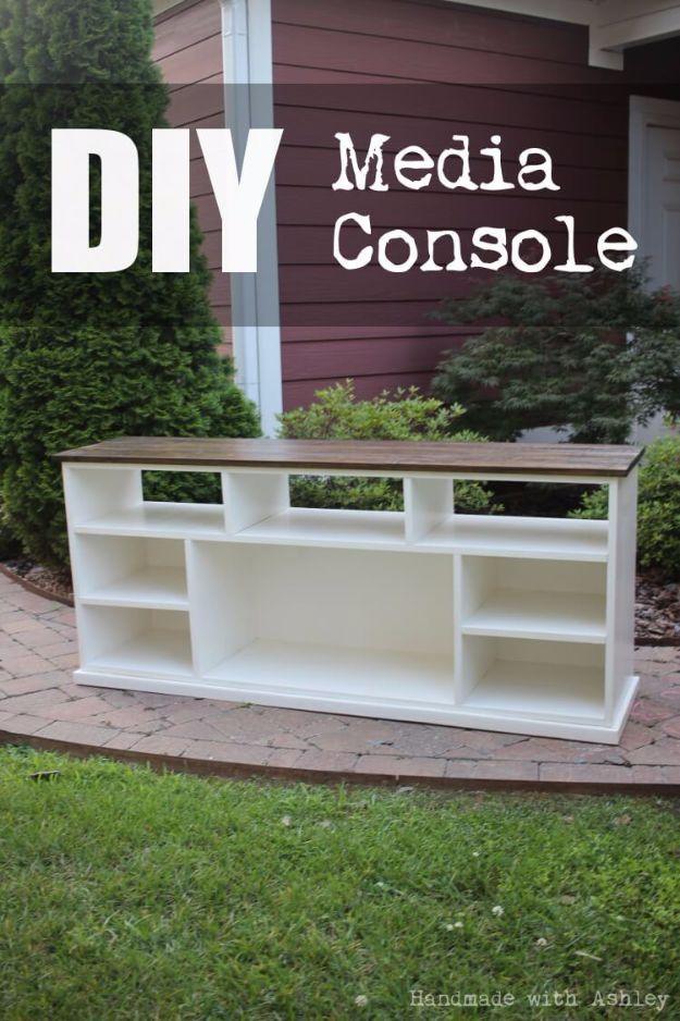 DIY Media Console, budget friendly with supplies on hand and a great fix using stuff you already have on a shelf