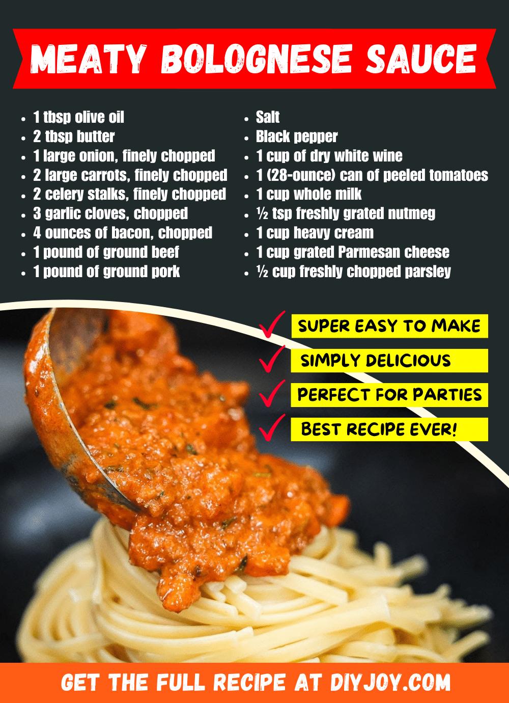 Mouth-Watering Meaty Bolognese Sauce Recipe