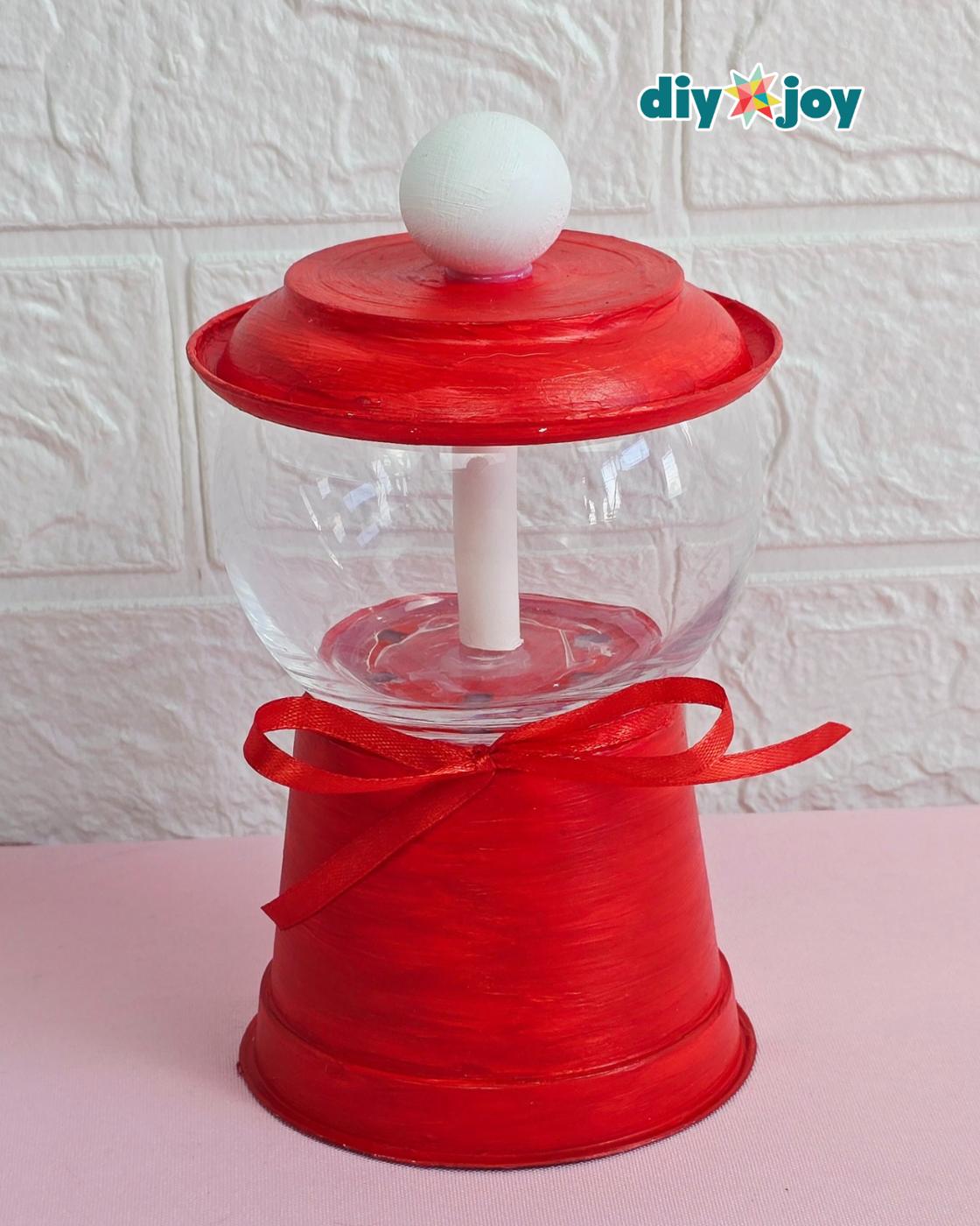 Easy Flower Pot Candy Jar — diy customized gumball machine candy jar