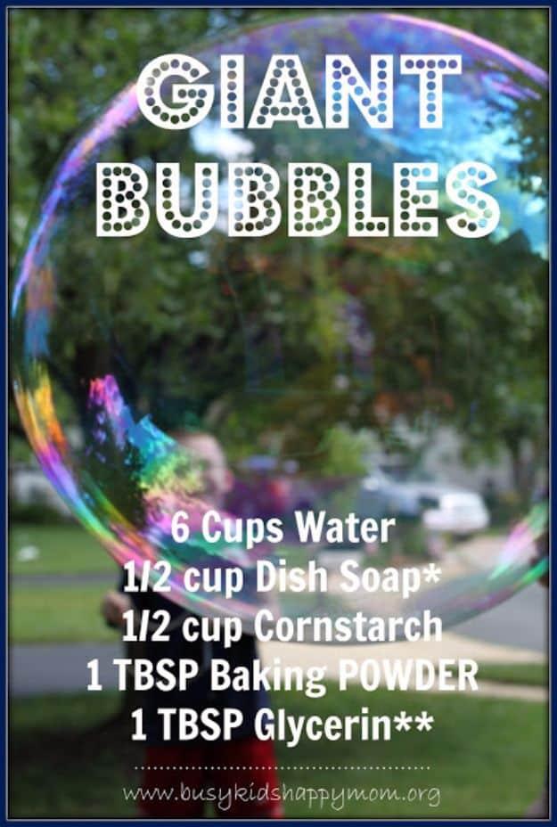 Make Giant Bubbles, a warm weather trick, easy to keep on hand for the next time it comes up and the fix worth remembering