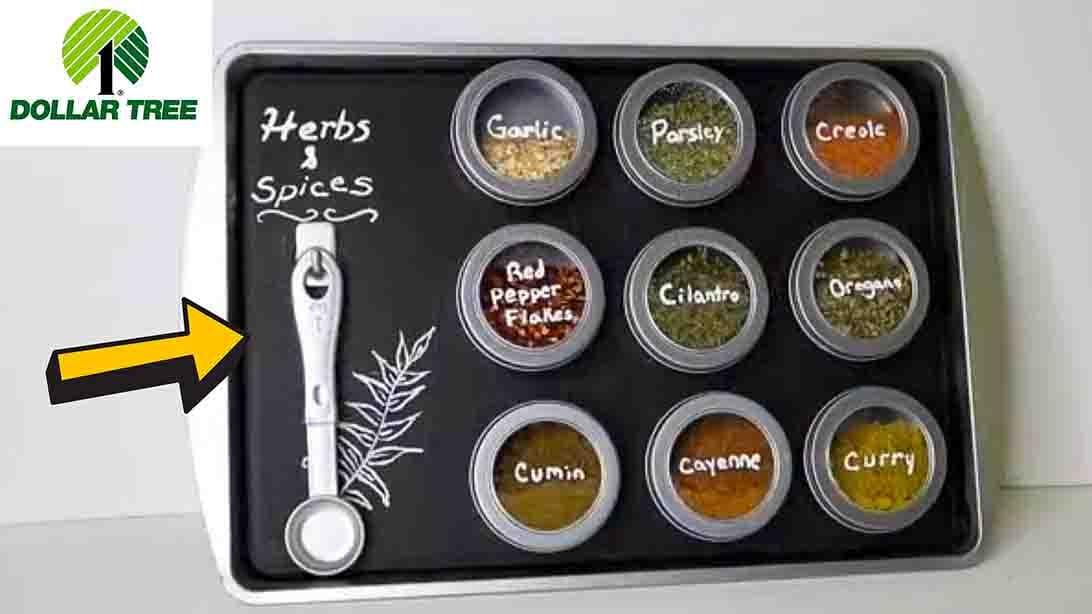 DIY Dollar Tree Magnetic Spice Display