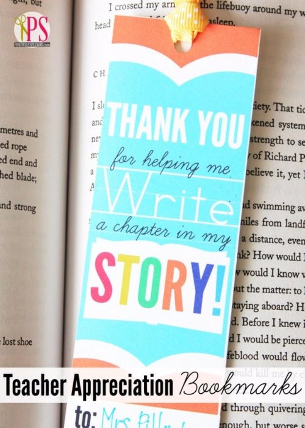 Teacher Appreciation Bookmarks, easy to pull off with basic supplies and a fun update worth trying at least once