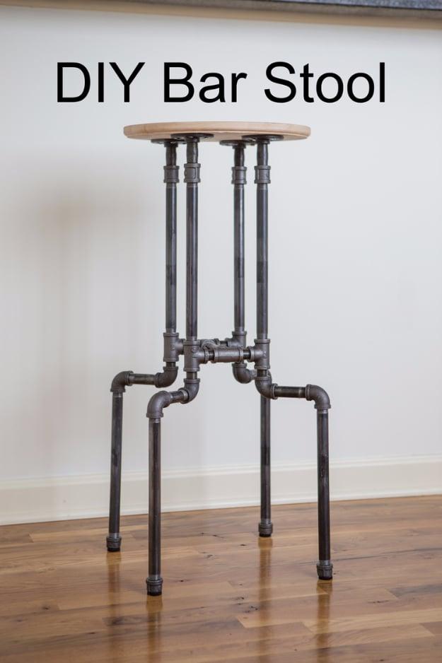 DIY Industrial Bar Stool, forgiving enough for a first attempt and a smart way to add personality to a room