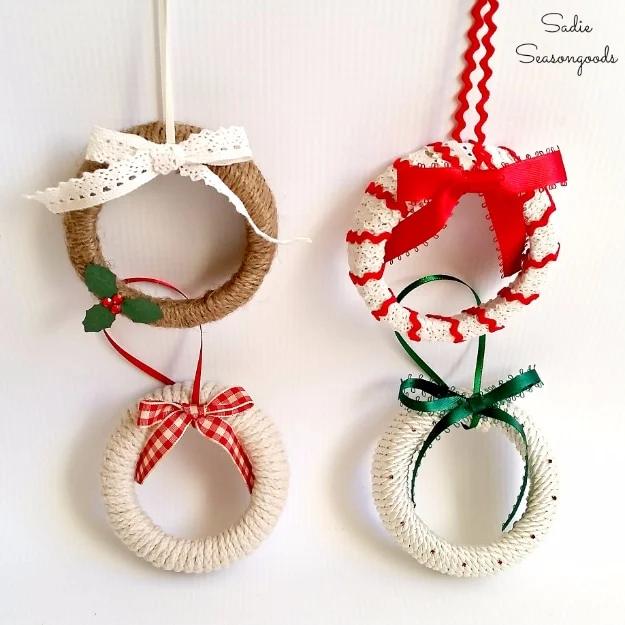 Mason Jar Lid Wreath Ornaments, a pretty handmade touch for winter entertaining and a favorite pick from this roundup