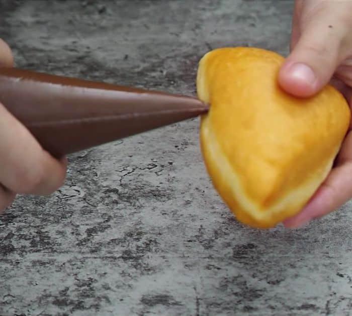 Easy To Make Fried Donut With Chocolate Filling