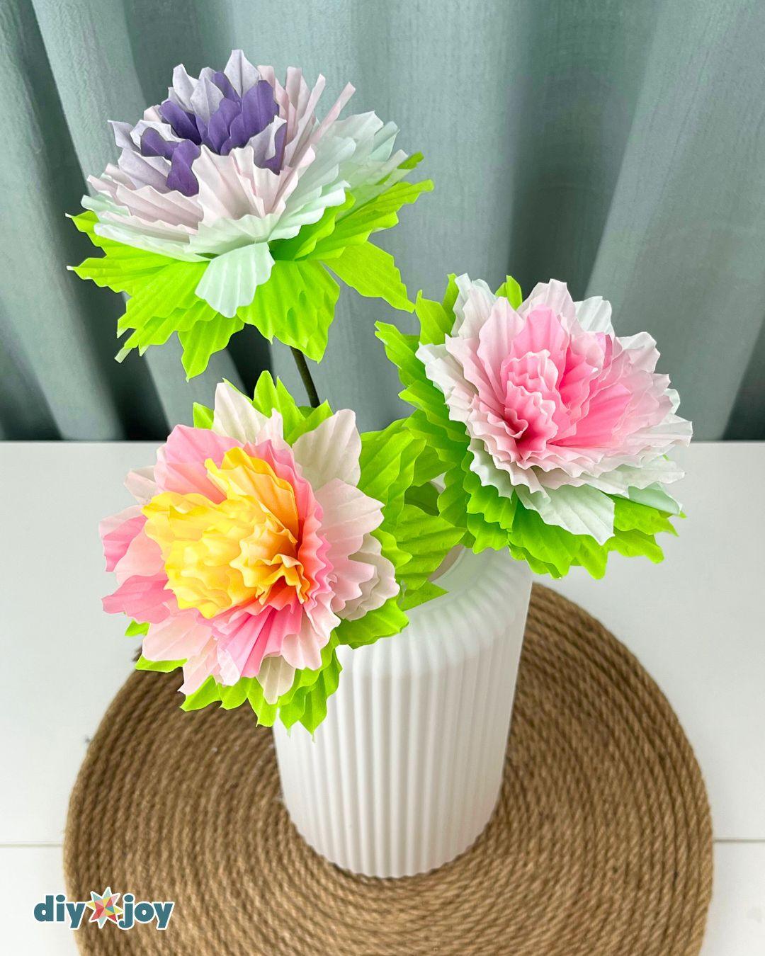 Paper Flower Bouquet Using Cupcake Liners