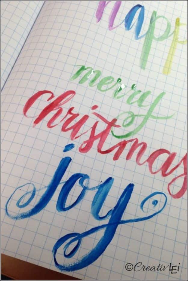Brush Lettering Tutorials - Using a Water Brush for Lettering - Simple and Fun Calligraphy Tutorial Videos - How To Paint the Alphabet in Calligraphy Handwriting with Pens, Waterco