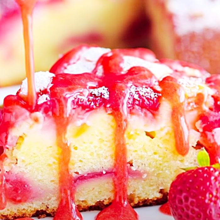 Strawberry Cake Recipe - Summer Dessert Ideas - Easy Fruitcake Recipe