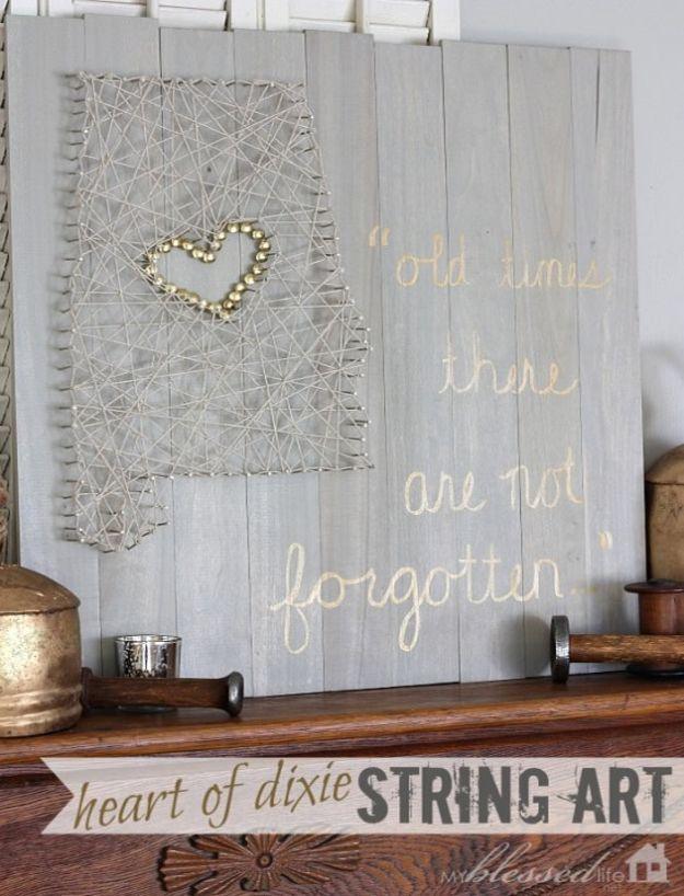 State Inspired String Art, a fun state craft worth making to show some hometown pride and a favorite pick from this roundup