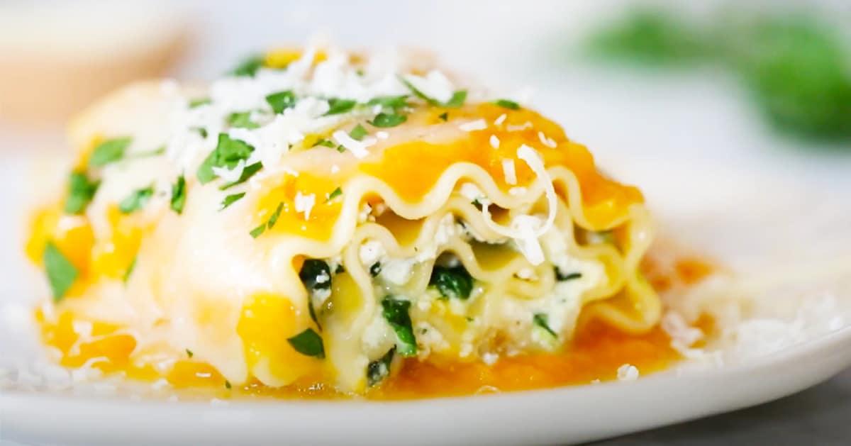 Butternut Squash Lasagna Roll Ups Recipe