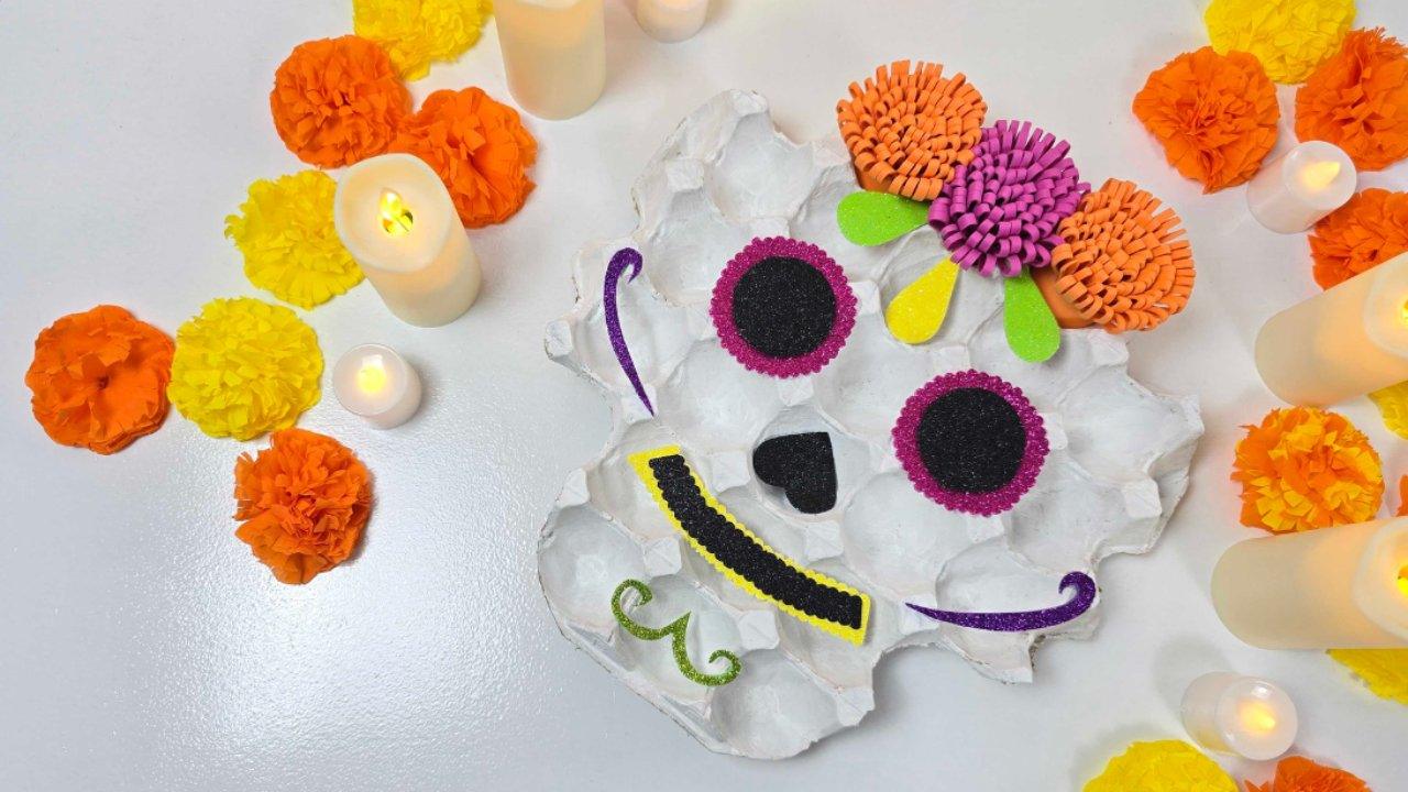 DIY Egg Tray Sugar Skull