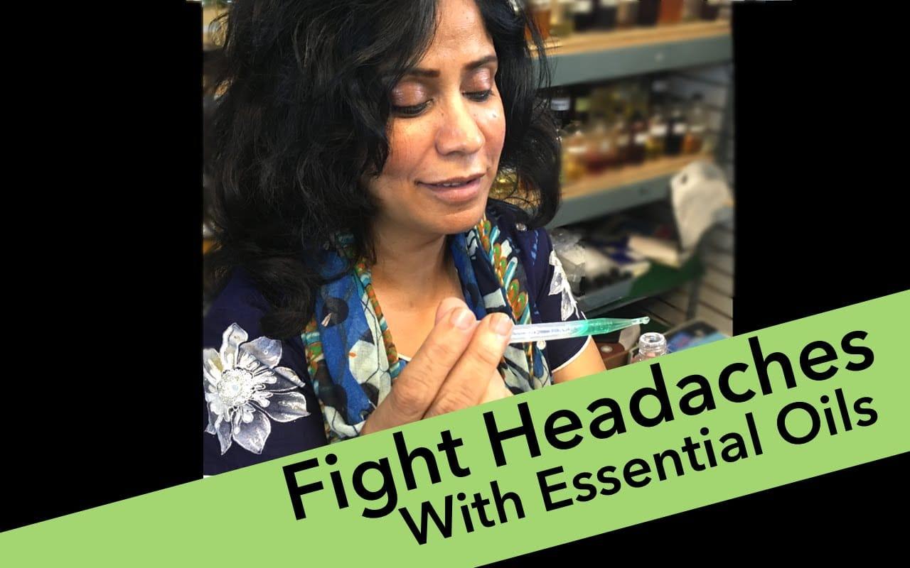 Video thumbnail of a woman holding a dropper bottle at a shelf of essential oils, a lavender remedy DIY