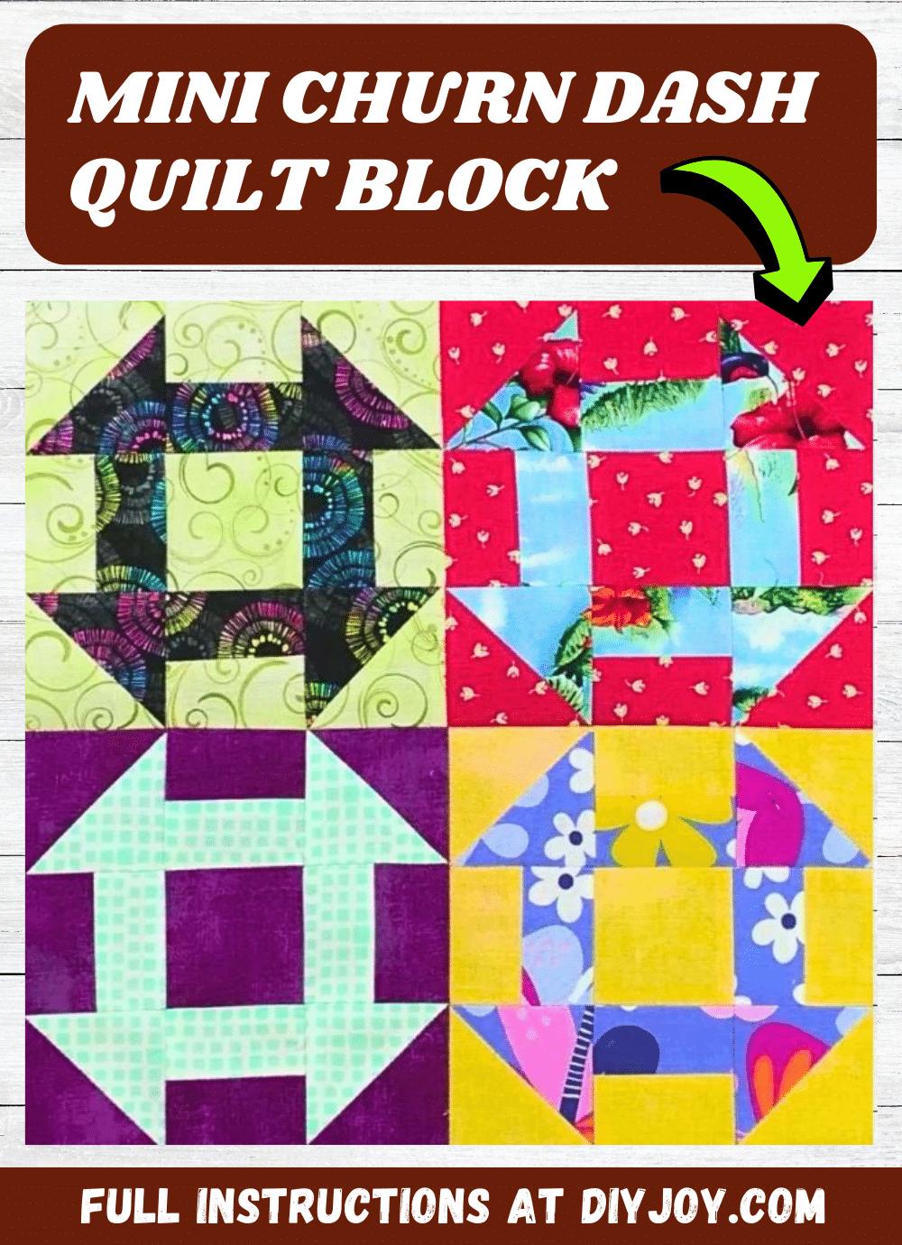How To Make A Mini Churn Dash Quilt Block
