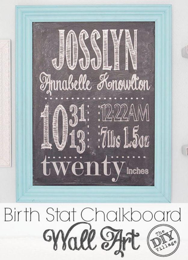 DIY Birth Stat Chalkboard Wall Art, friendly for a beginner working with basic tools and a result sturdy enough for daily use