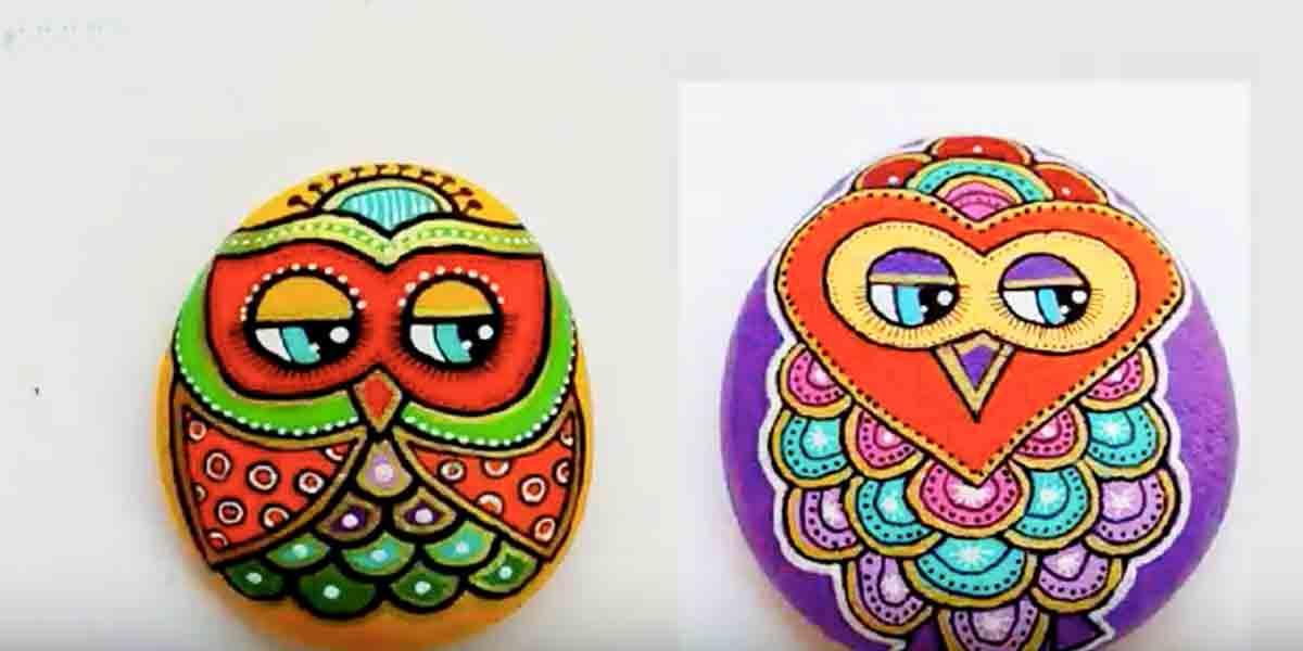 How to Paint Owl Rocks