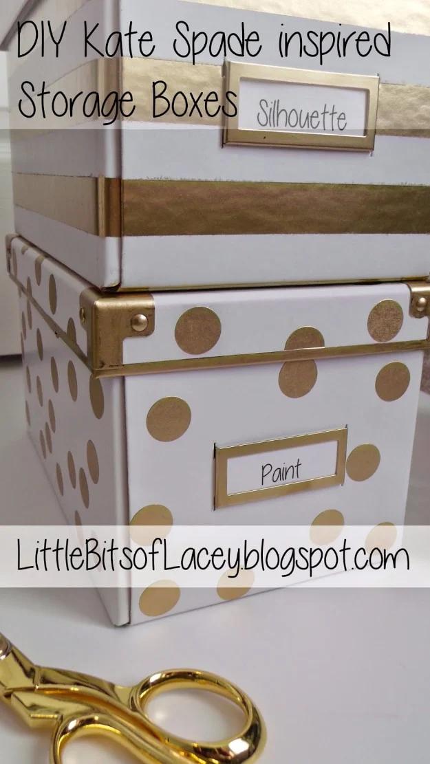 DIY Kate Spade Inspired Storage Boxes, low mess and low stress to make and a result that photographs beautifully