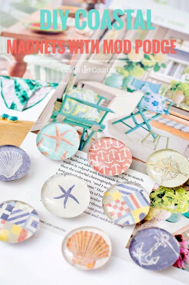 Nautical Themed DIY Magnets, quick enough to finish before nap time and a sweet way to personalize a plain space