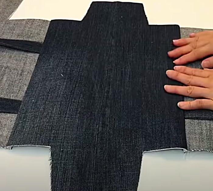 Make a denim bag with a zipper