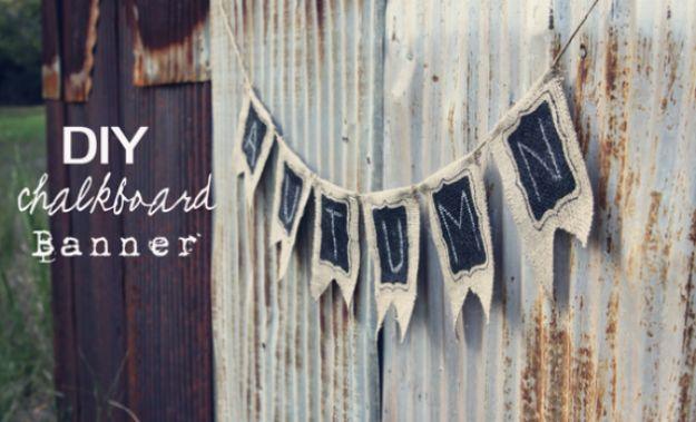 Chalkboard Decor Banner Idea, a popular choice on this list and a budget friendly chalkboard paint idea worth trying
