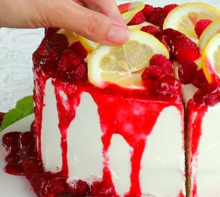 Easy To Make Lemon Raspberry Layer Cake