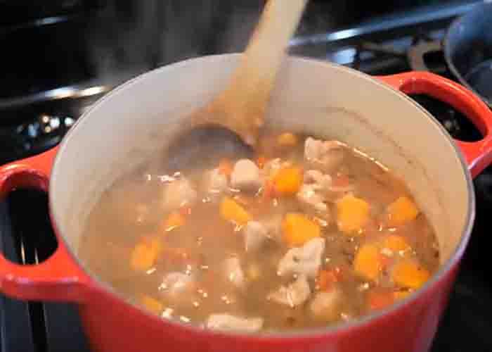 Simmering the Fall chicken soup