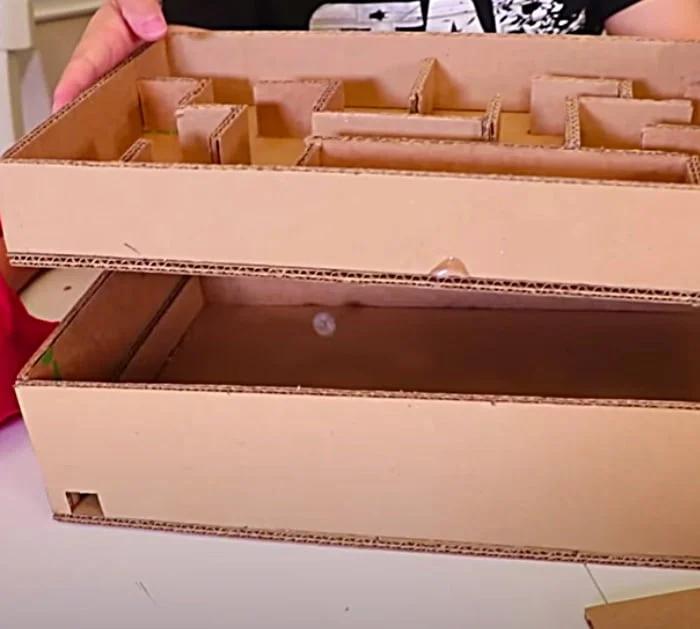 Make a DIY cardboard maze game