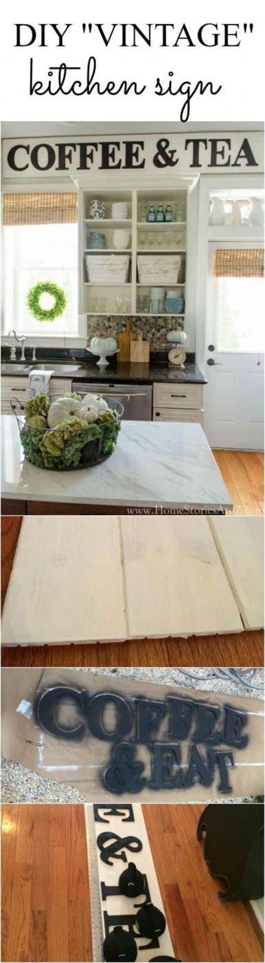 DIY Vintage Signs - How To Make A Vintage Kitchen Sign - Rustic, Vintage Sign Projects to Make At Home - Creative Home Decor on a Budget and Cheap Crafts for Living Room, Bedroom a